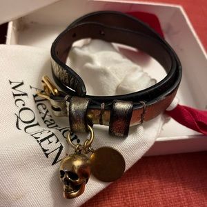 Authentic Alexander McQueen Leather Wrap Bracelet
